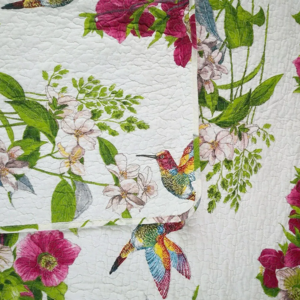 100% Cotton Coverlet Set | Hummingbird Multi | Queen
