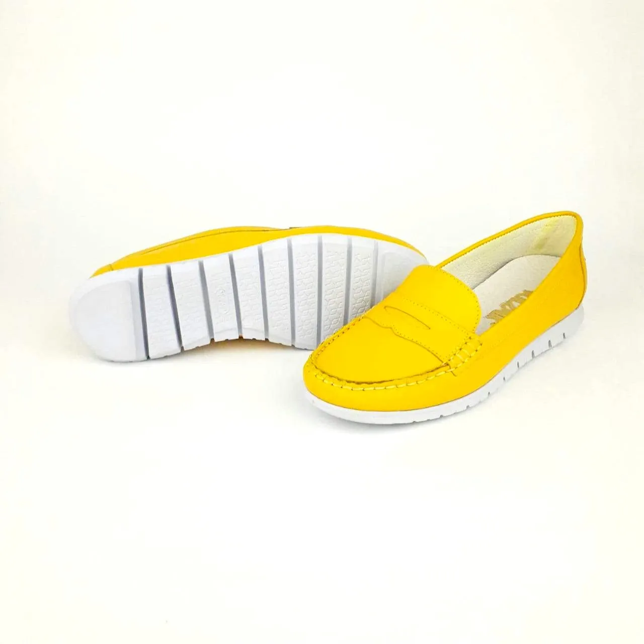 180 Mocassin en cuir Moutarde