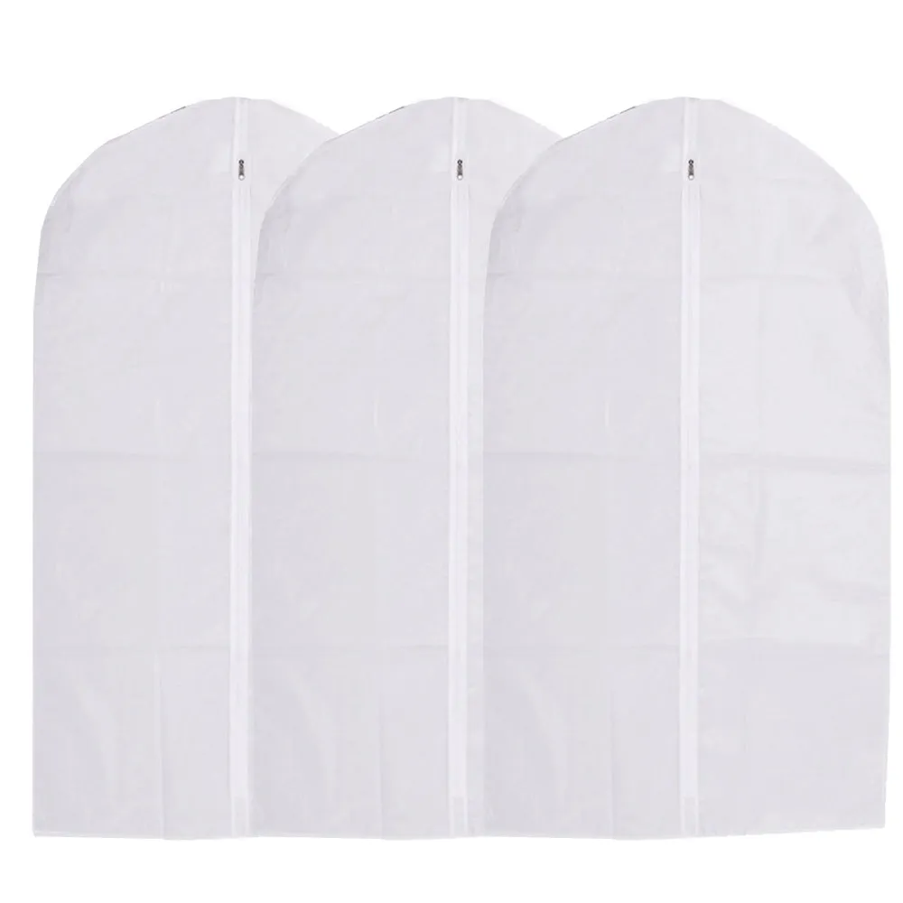 3 Garment Bag Travel Suit Dress Storage 53" Clear Cover Full Zipper Coat Carrier