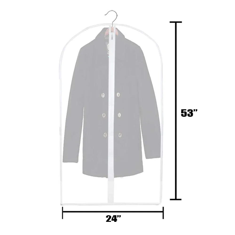 3 Garment Bag Travel Suit Dress Storage 53" Clear Cover Full Zipper Coat Carrier