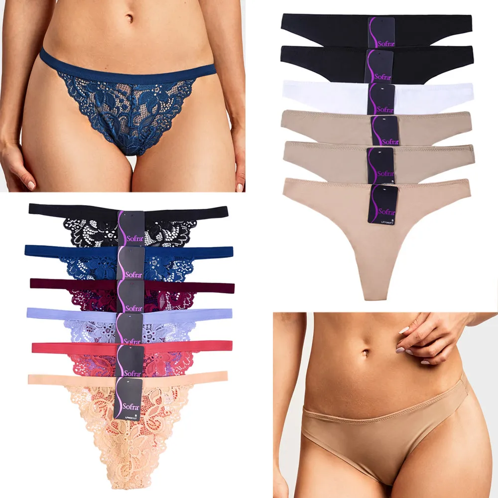 6 Womens Bikini Underwear Breathable Thong Cotton Panties Stretchy Briefs Small