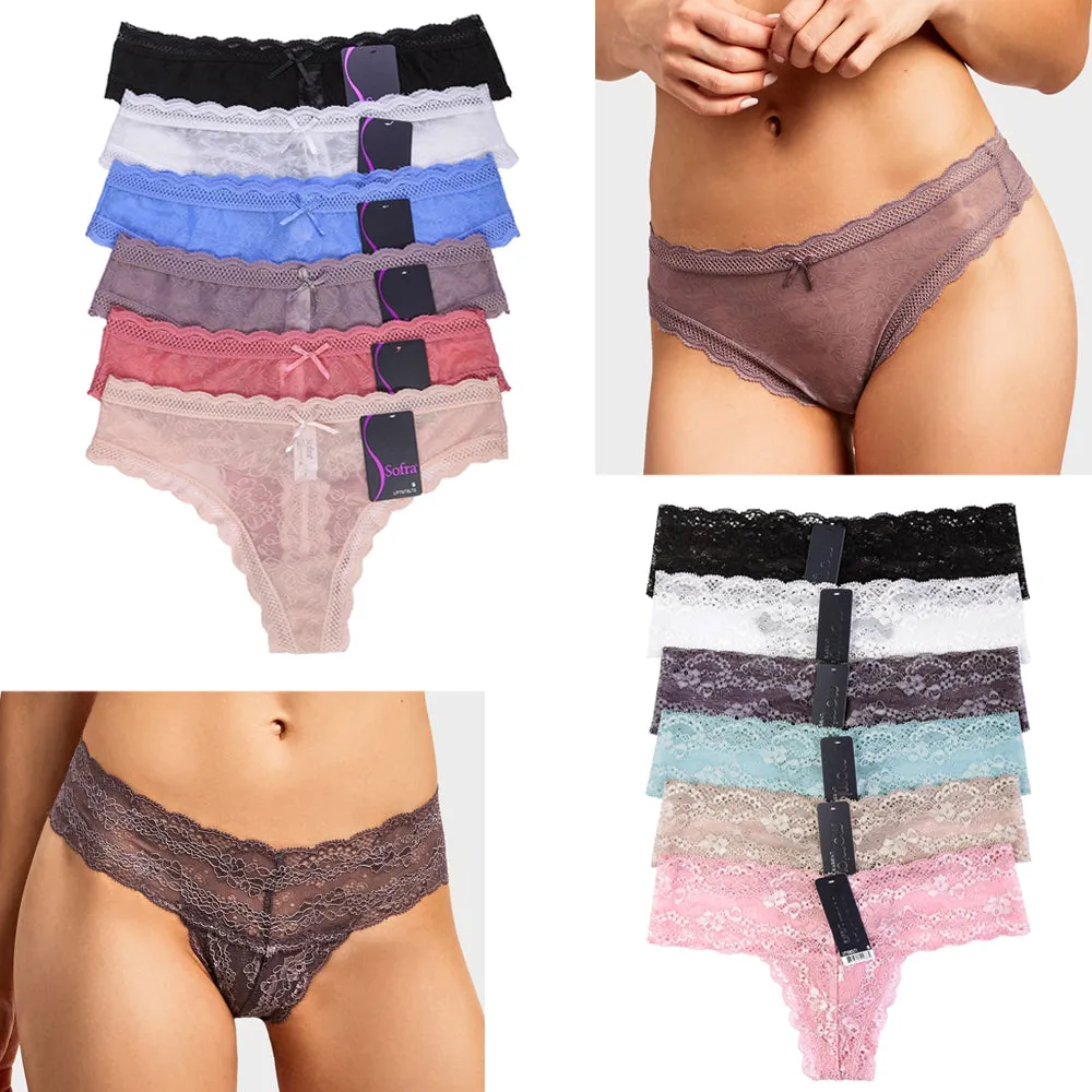 6 Womens Bikini Underwear Breathable Thong Cotton Panties Stretchy Briefs Small