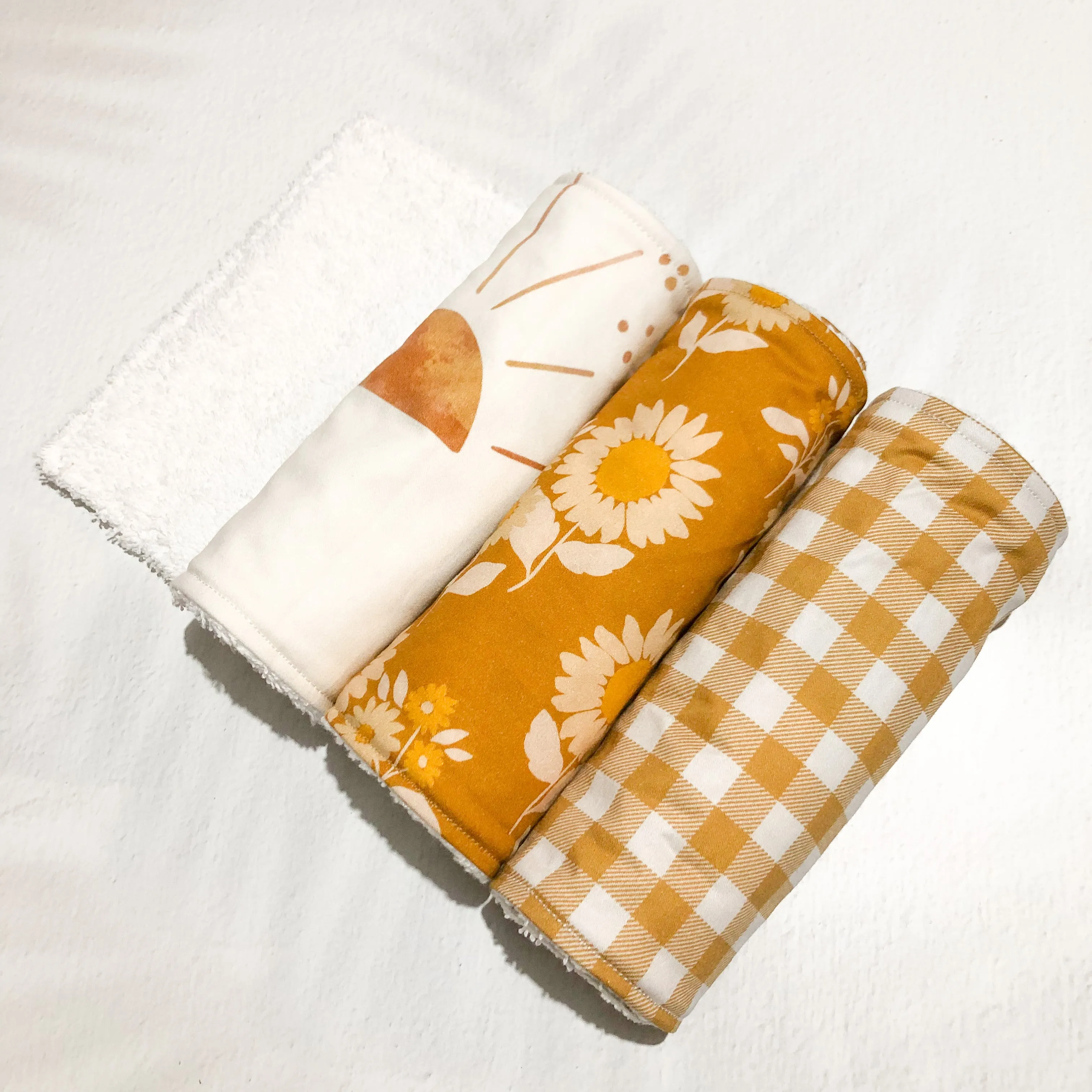 Burp Cloth Single - Beige Gingham