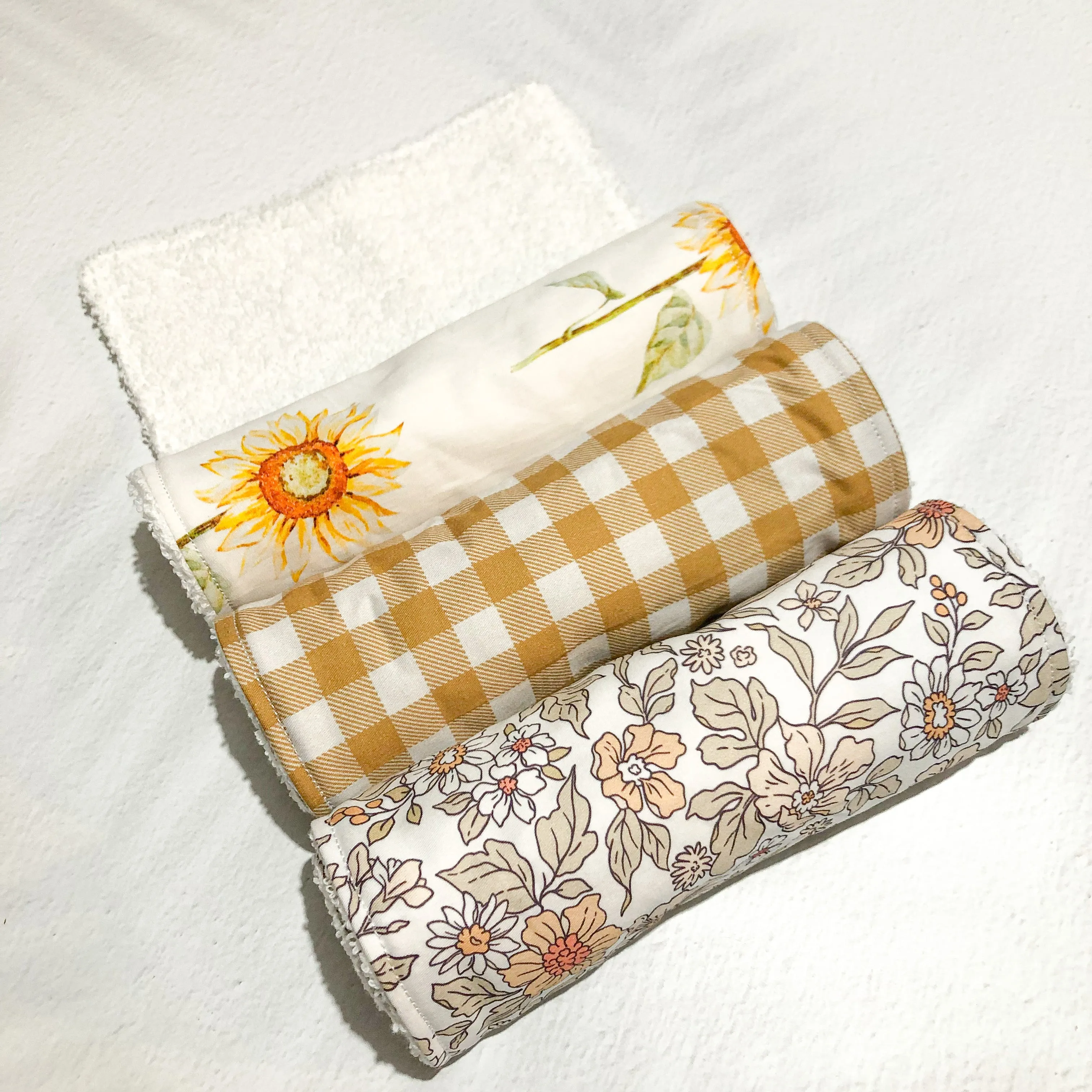 Burp Cloth Single - Beige Gingham