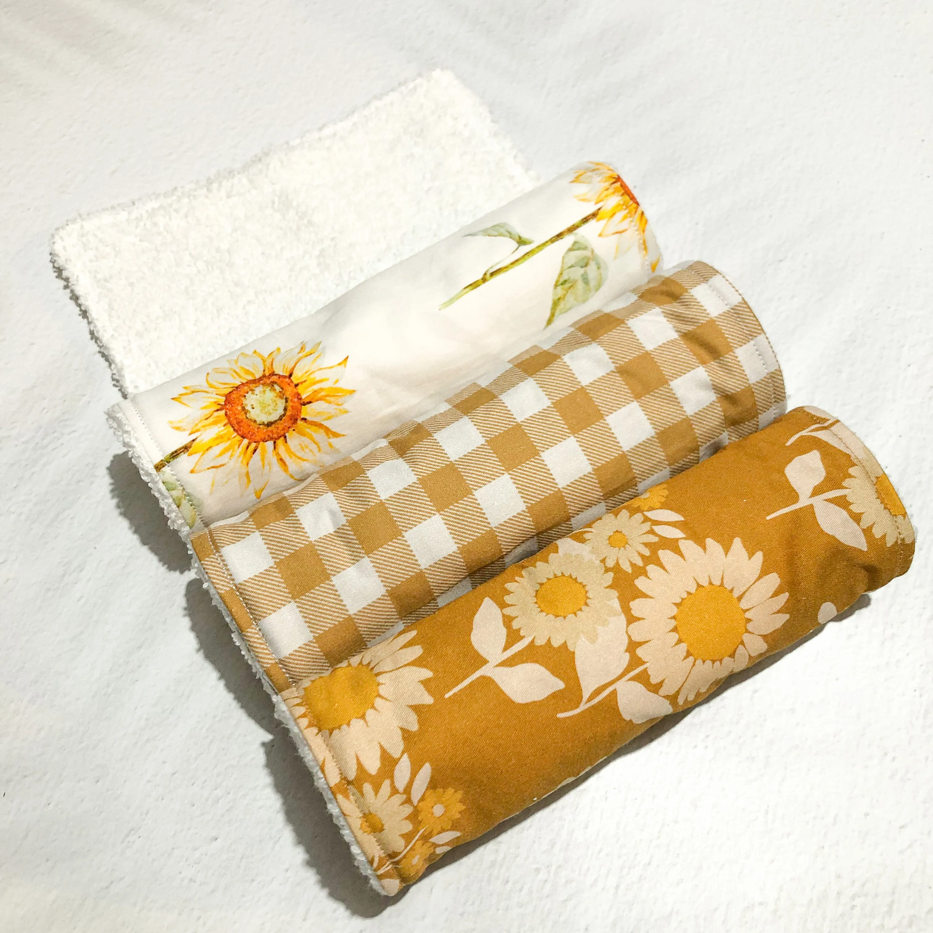 Burp Cloth Single - Beige Gingham