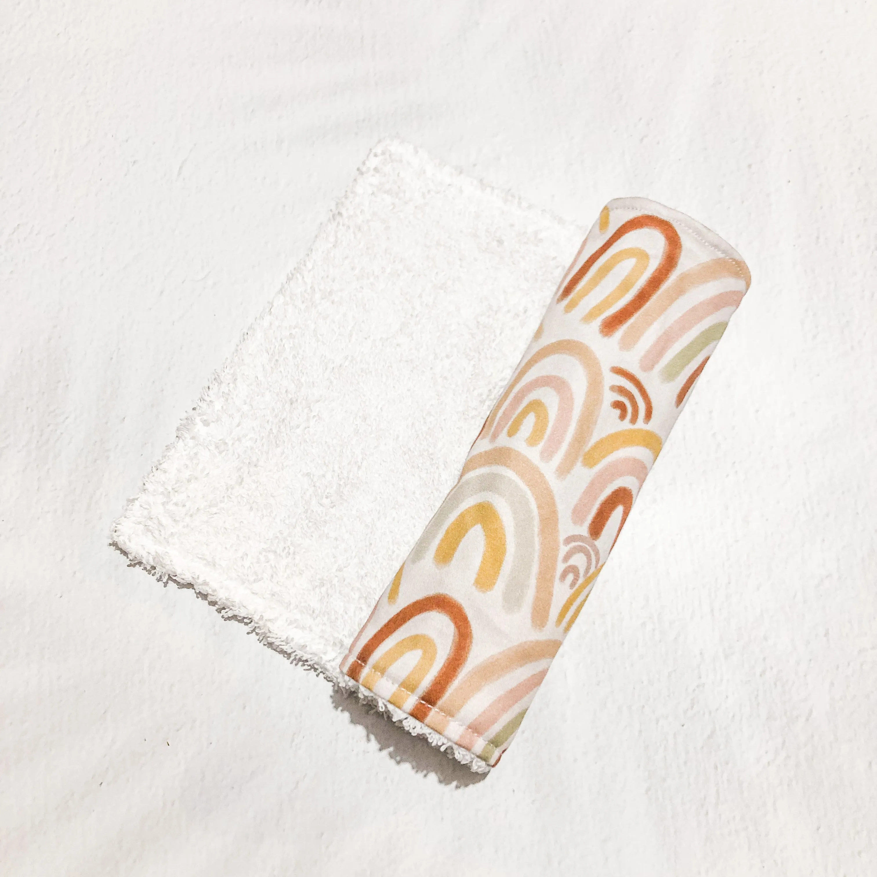 Burp Cloth Single - Earthy Pastel Rainbows