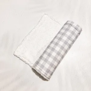 Burp Cloth Single - Grey Gingham