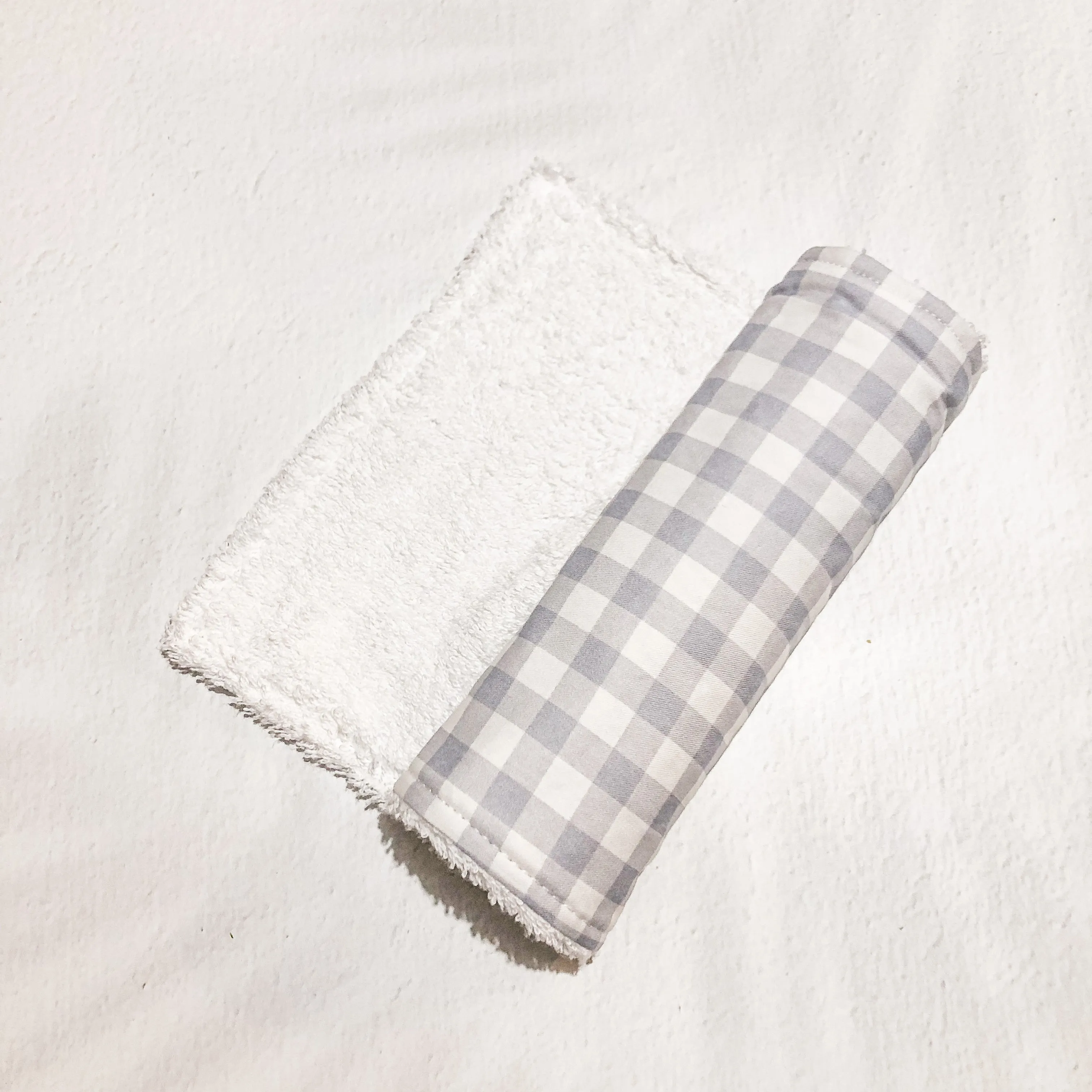 Burp Cloth Single - Grey Gingham