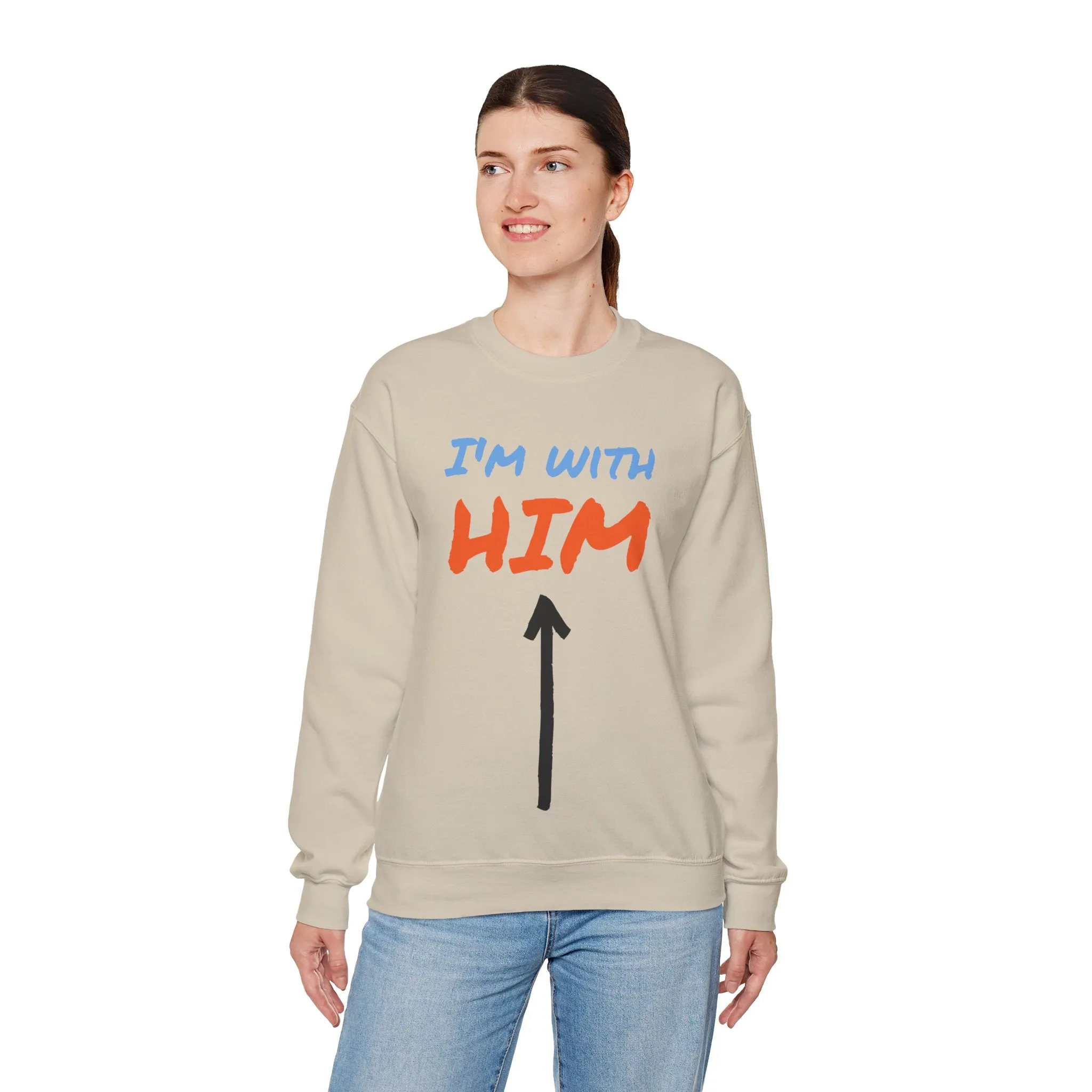 Crewneck Sweatshirt - I'm With Him Love Relationship Together Proud