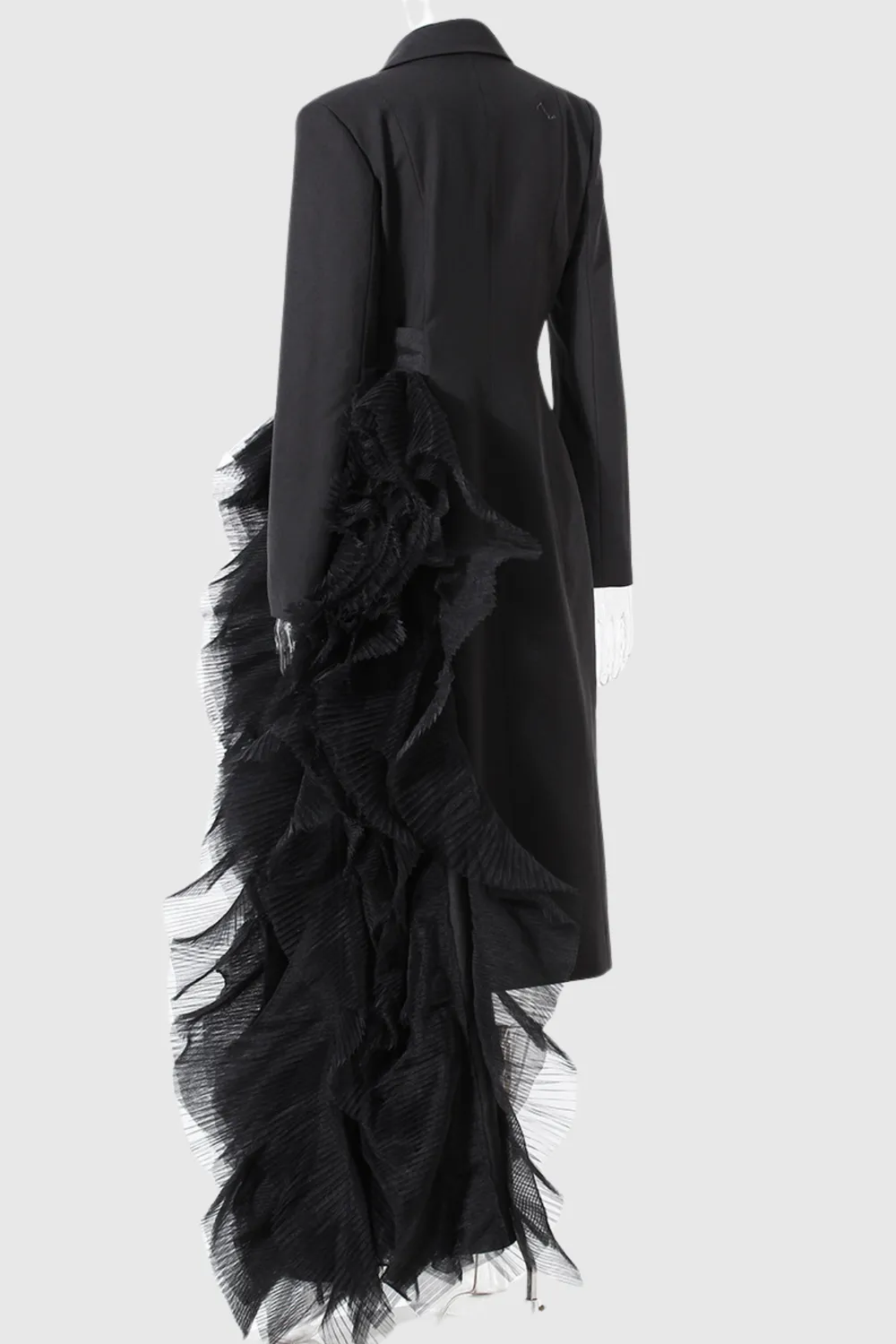 Dataya Mesh Patchwork Coat - Black