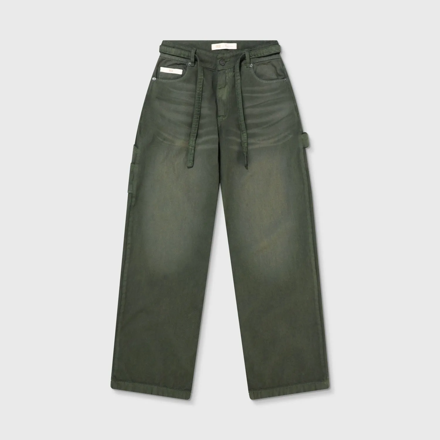 Dirty-Wash Pants - Military Green