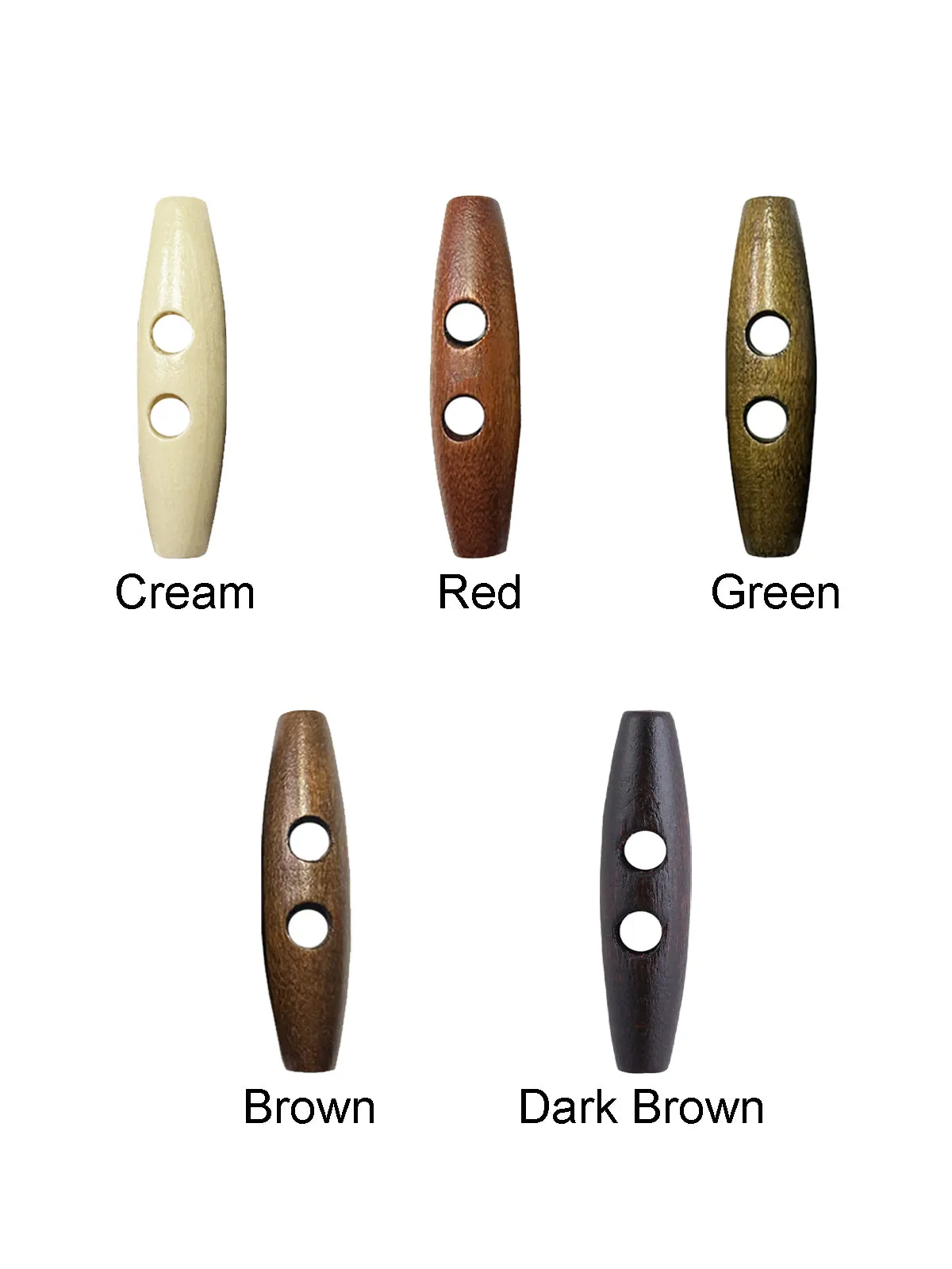 Fashion 2-Hole Oval Shape Wooden Toggle Button