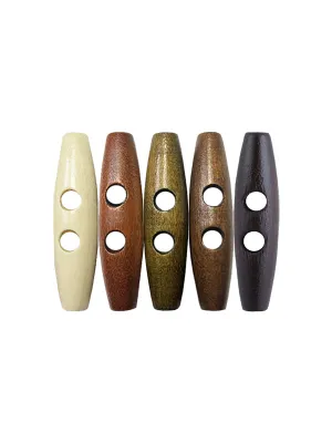 Fashion 2-Hole Oval Shape Wooden Toggle Button