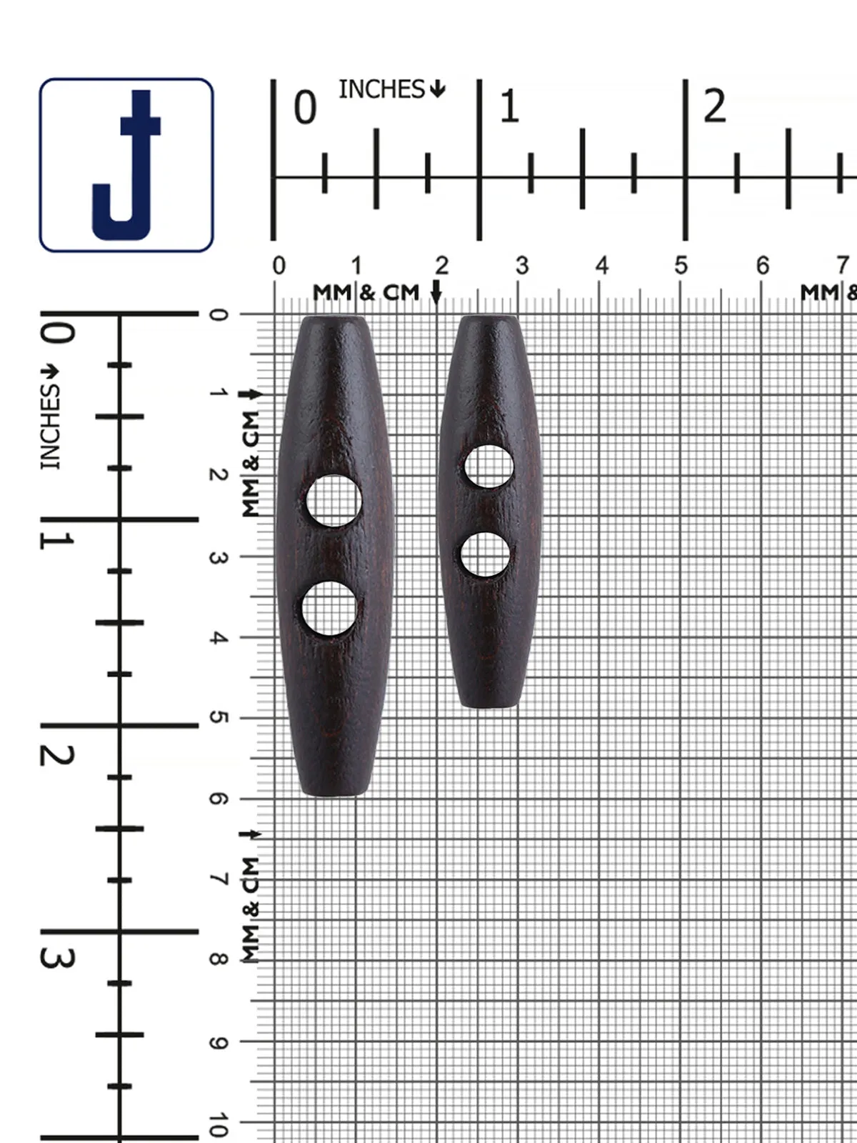 Fashion 2-Hole Oval Shape Wooden Toggle Button