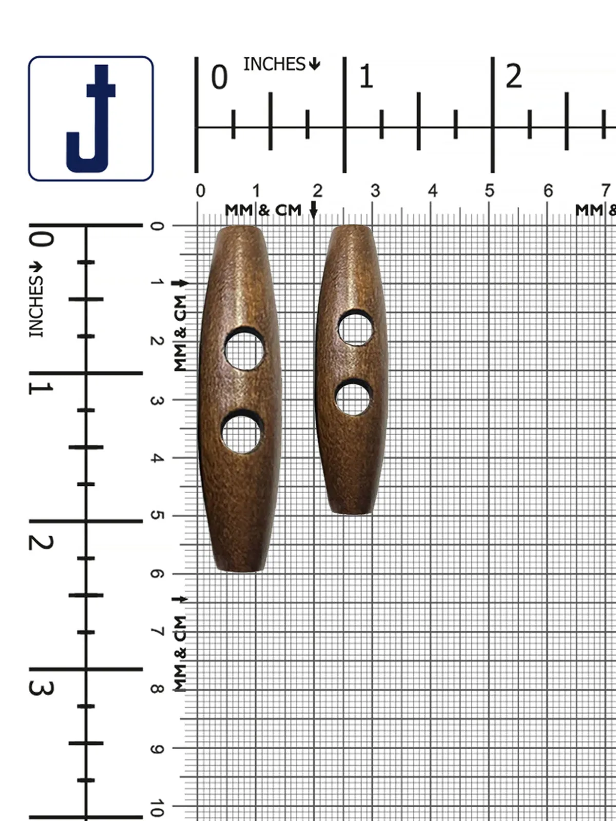 Fashion 2-Hole Oval Shape Wooden Toggle Button