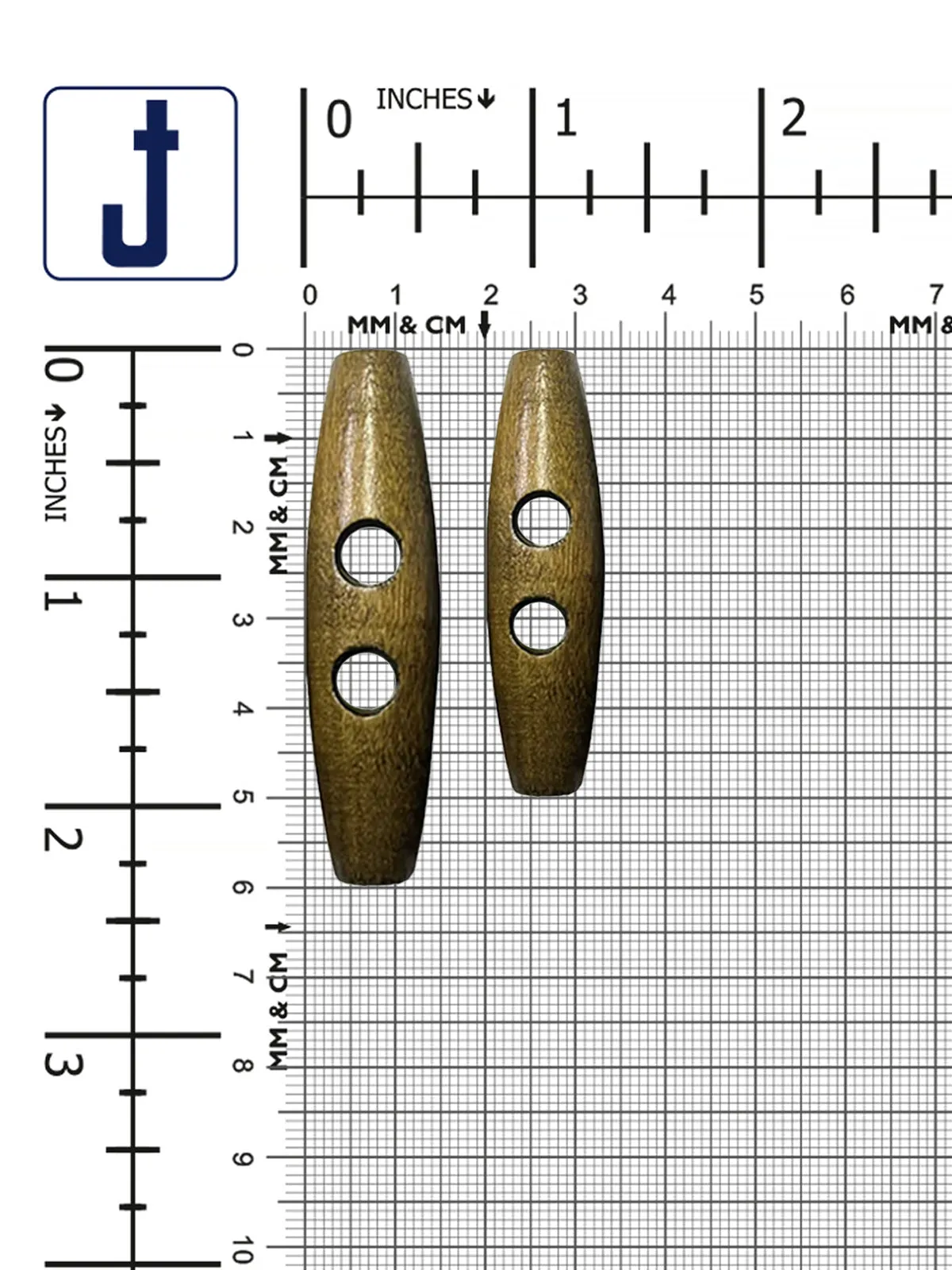Fashion 2-Hole Oval Shape Wooden Toggle Button