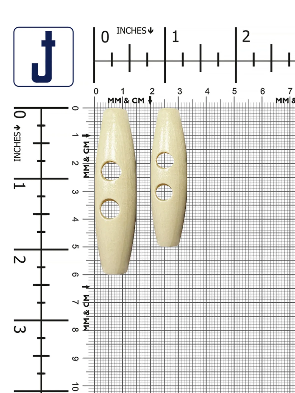 Fashion 2-Hole Oval Shape Wooden Toggle Button