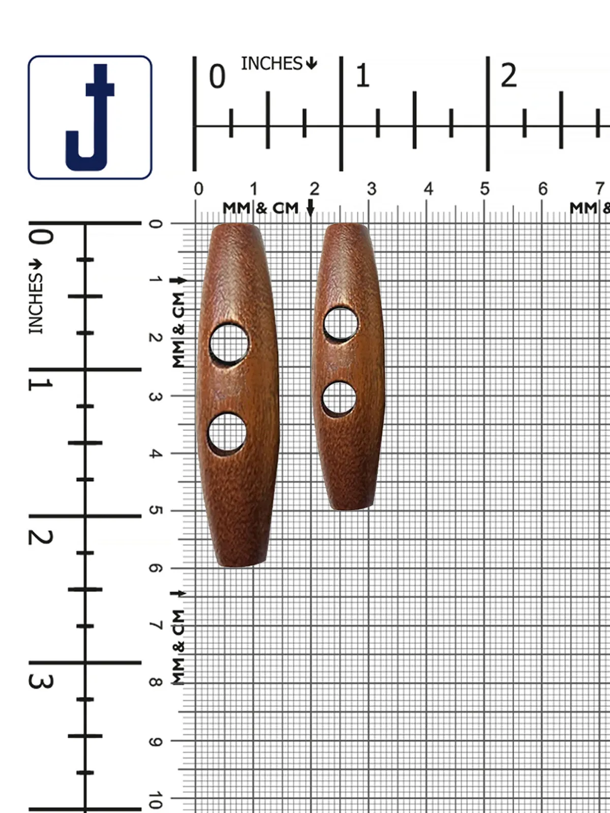 Fashion 2-Hole Oval Shape Wooden Toggle Button