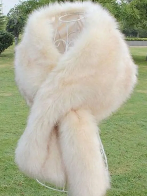 Faux Fur Wrap Black Short Sleeve Women'S Winter Shawl
