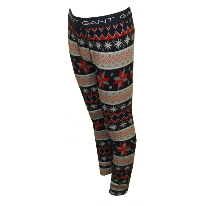 Gant Fair Isle Print Boys Long Johns, Grey/Blue