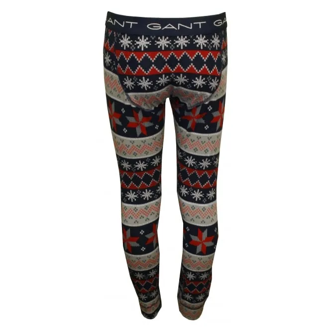 Gant Fair Isle Print Boys Long Johns, Grey/Blue