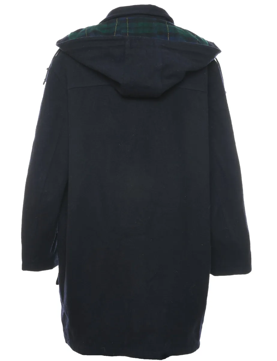 Hooded Navy Duffle Coat - XL