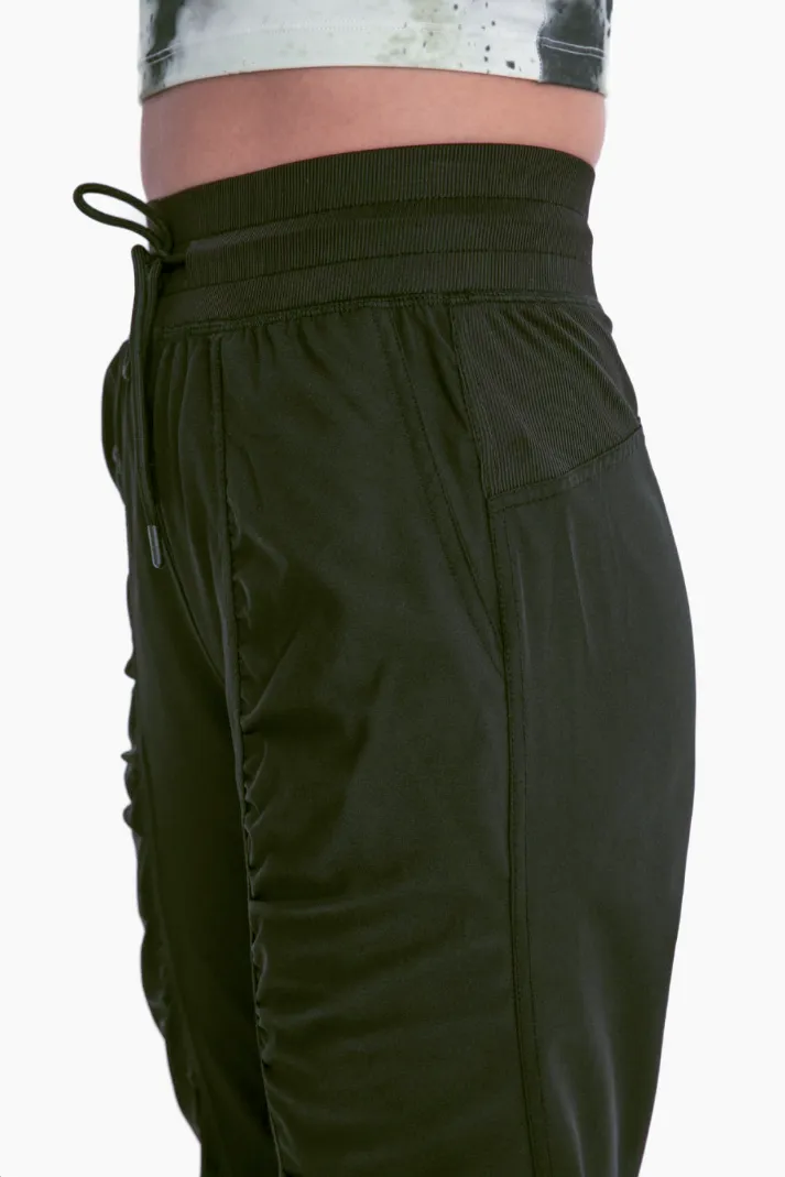 Keep it Cool Olive Ruched Joggers