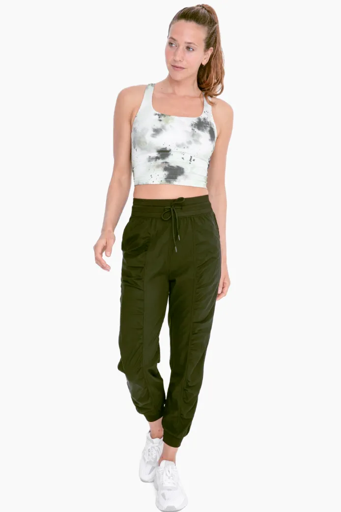 Keep it Cool Olive Ruched Joggers
