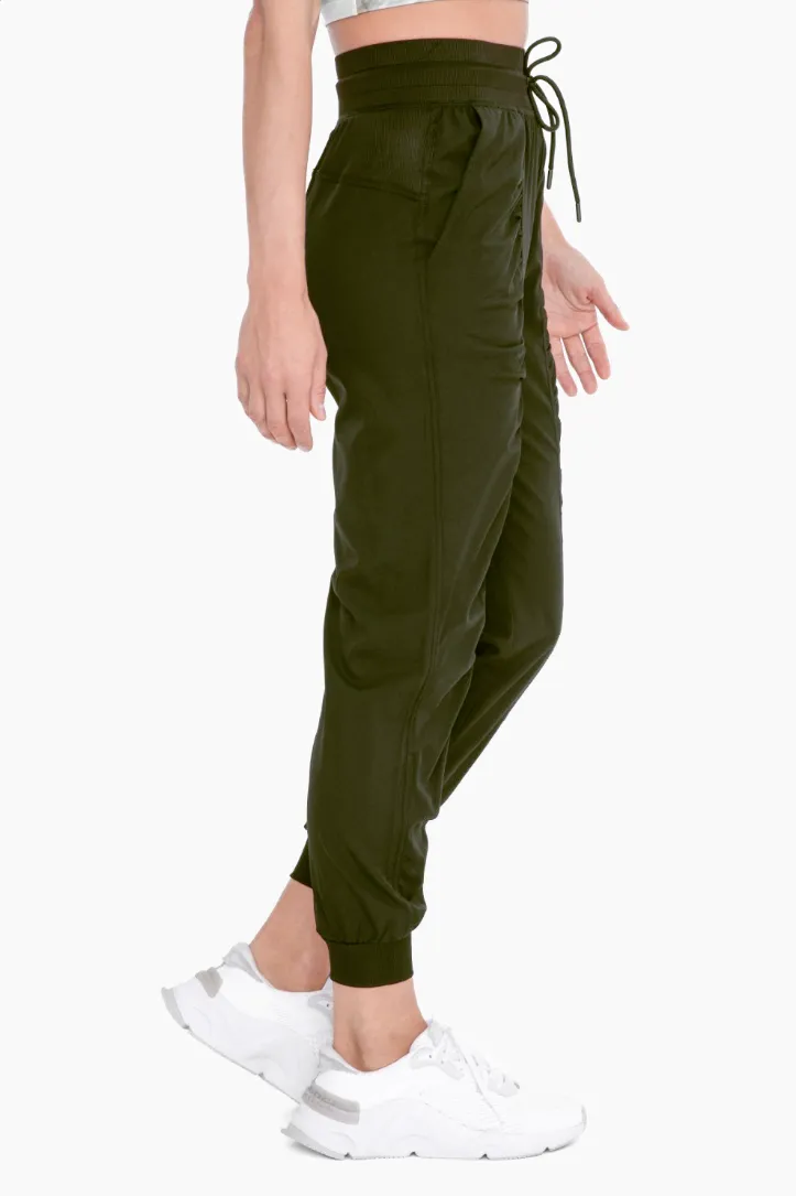 Keep it Cool Olive Ruched Joggers