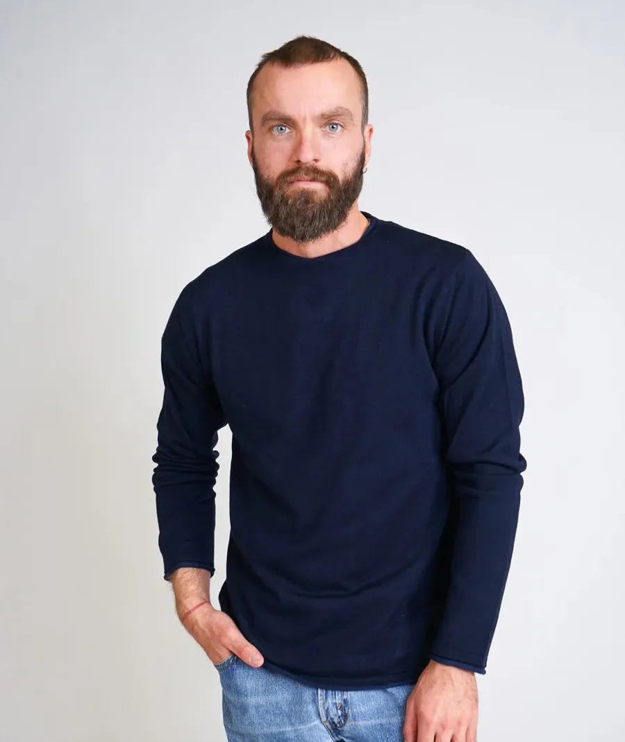 Lnnerup Mens Knit Double Knitted (Navy) - ELSK