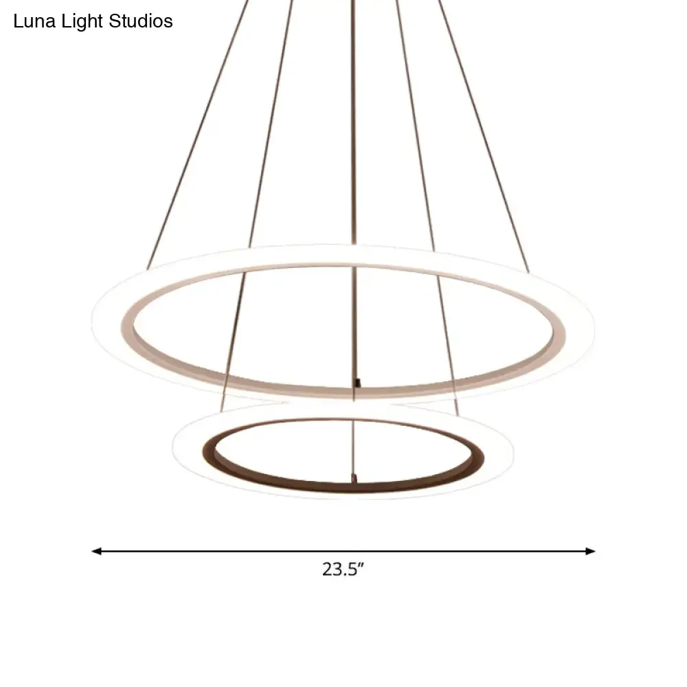 Multi Tier 2-3-4 Pendant Chandelier Acrylic White LED Ceiling Hang Light for Dining Room