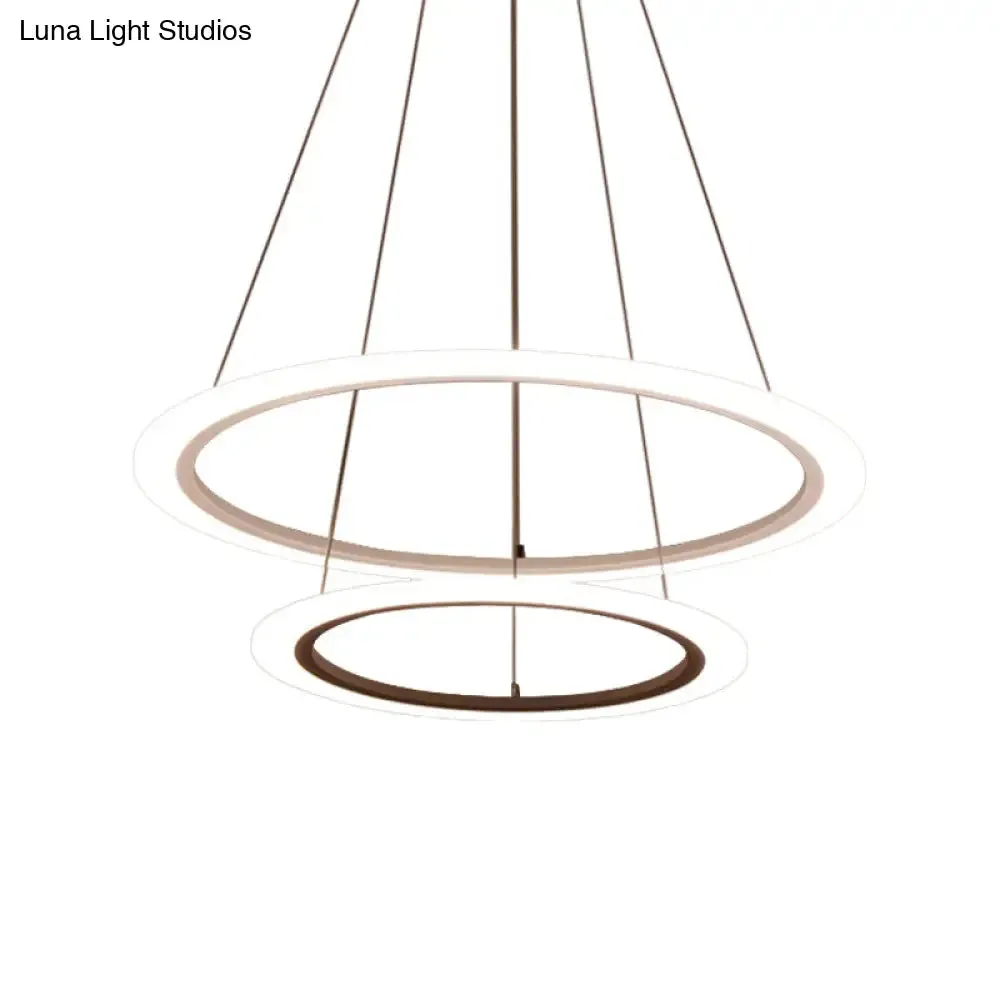 Multi Tier 2-3-4 Pendant Chandelier Acrylic White LED Ceiling Hang Light for Dining Room
