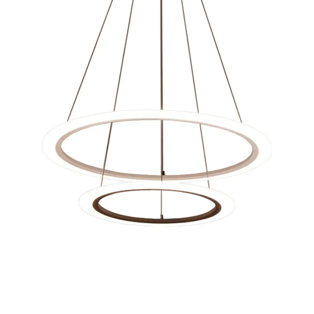 Multi Tier 2-3-4 Pendant Chandelier Acrylic White LED Ceiling Hang Light for Dining Room