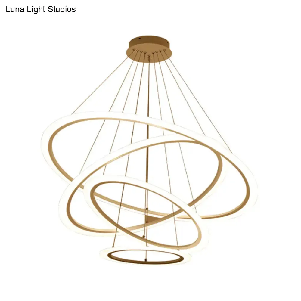 Multi Tier 2-3-4 Pendant Chandelier Acrylic White LED Ceiling Hang Light for Dining Room