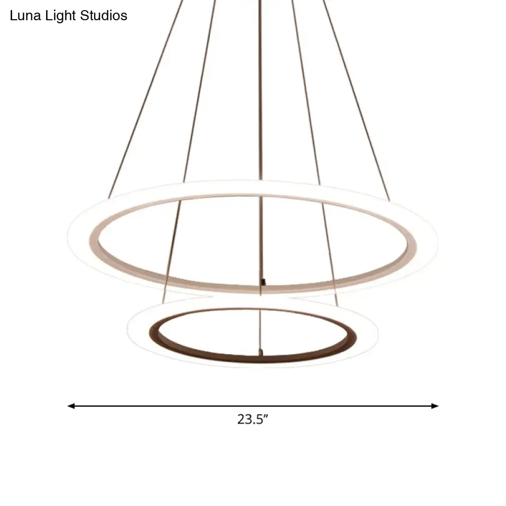 Multi Tier 2-3-4 Pendant Chandelier Acrylic White LED Ceiling Hang Light for Dining Room