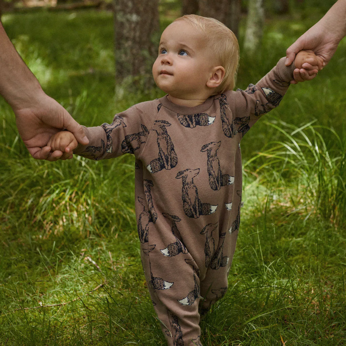 Nature Baby Long Sleeve Juno Romper - Foxy Cub Print
