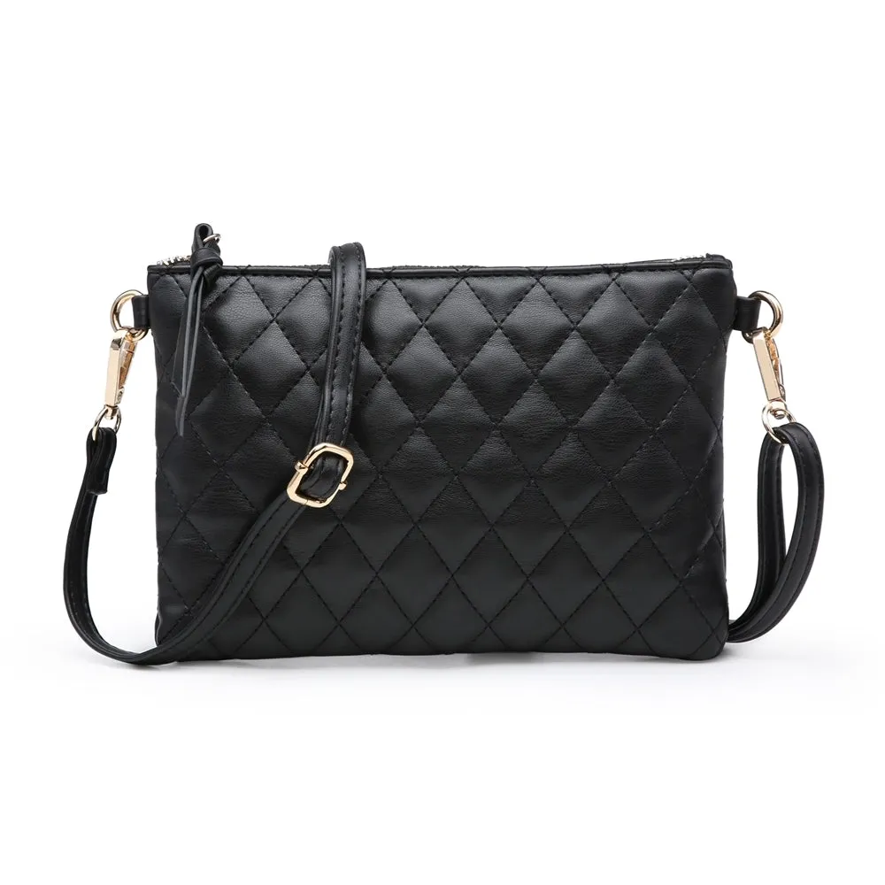 Quilted Pouch Bag - Black
