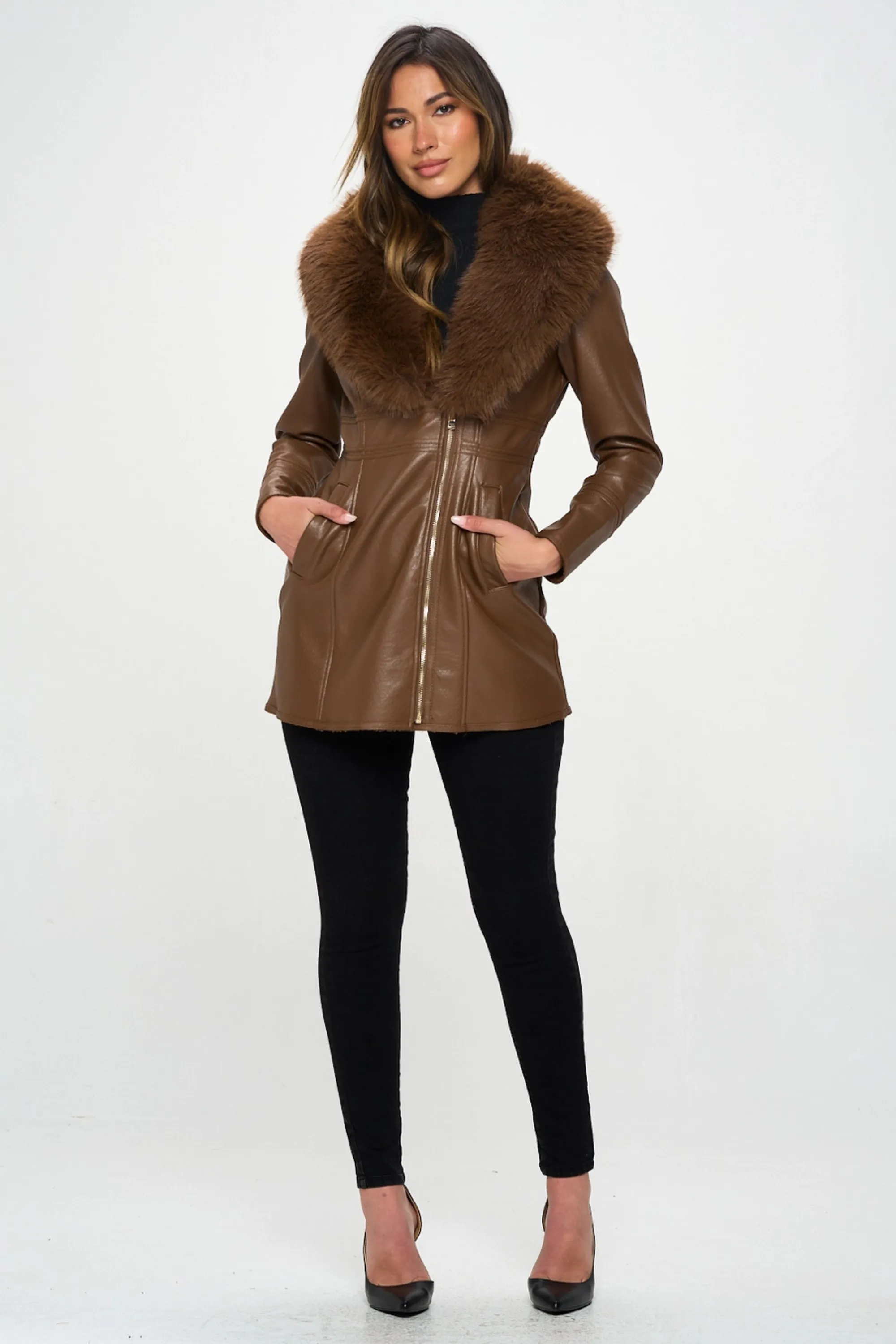 Ravenna Faux Leather Coat