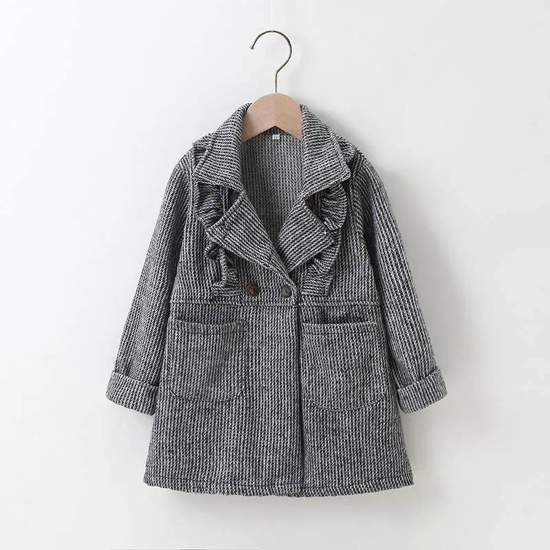 Ruffle Duffle Coat for Toddler Girl