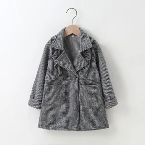 Ruffle Duffle Coat for Toddler Girl