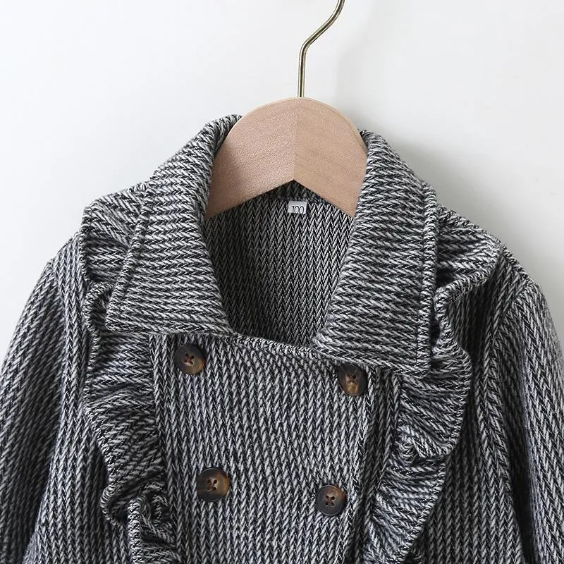 Ruffle Duffle Coat for Toddler Girl
