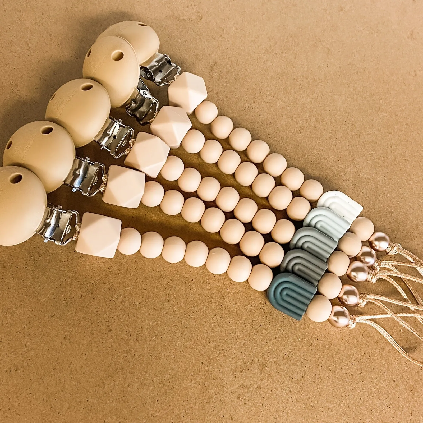 Silicone Dummy Clip - Earthy Rainbows