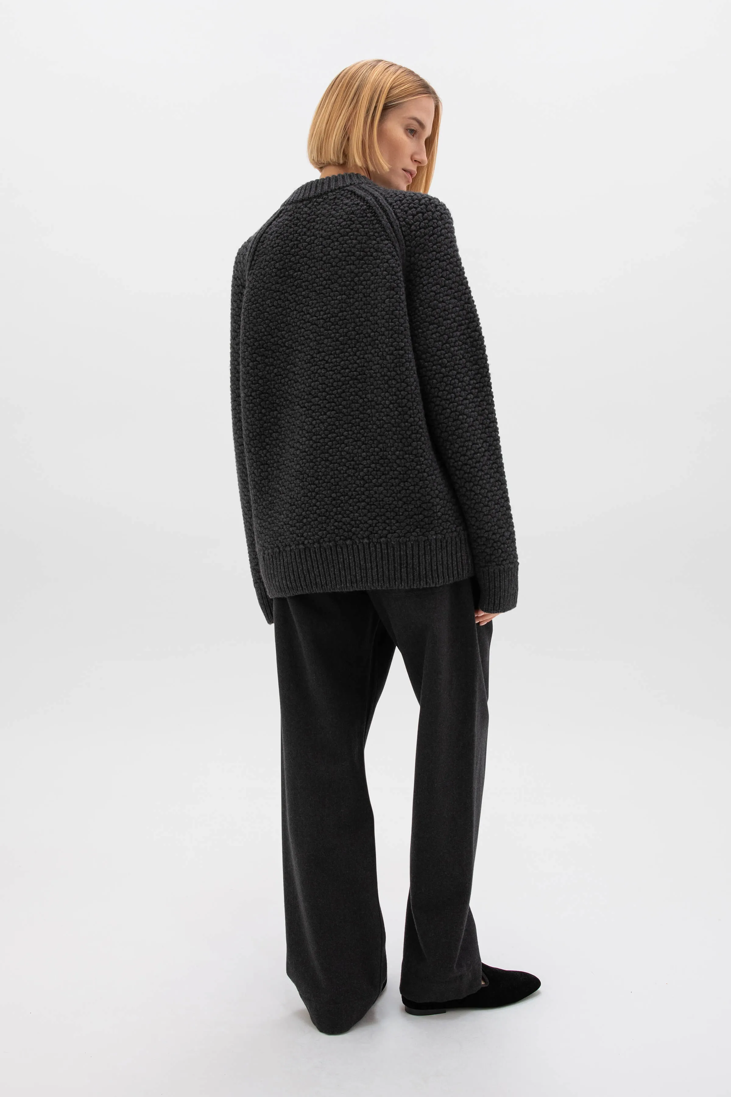 Textured Crew Neck Jumper