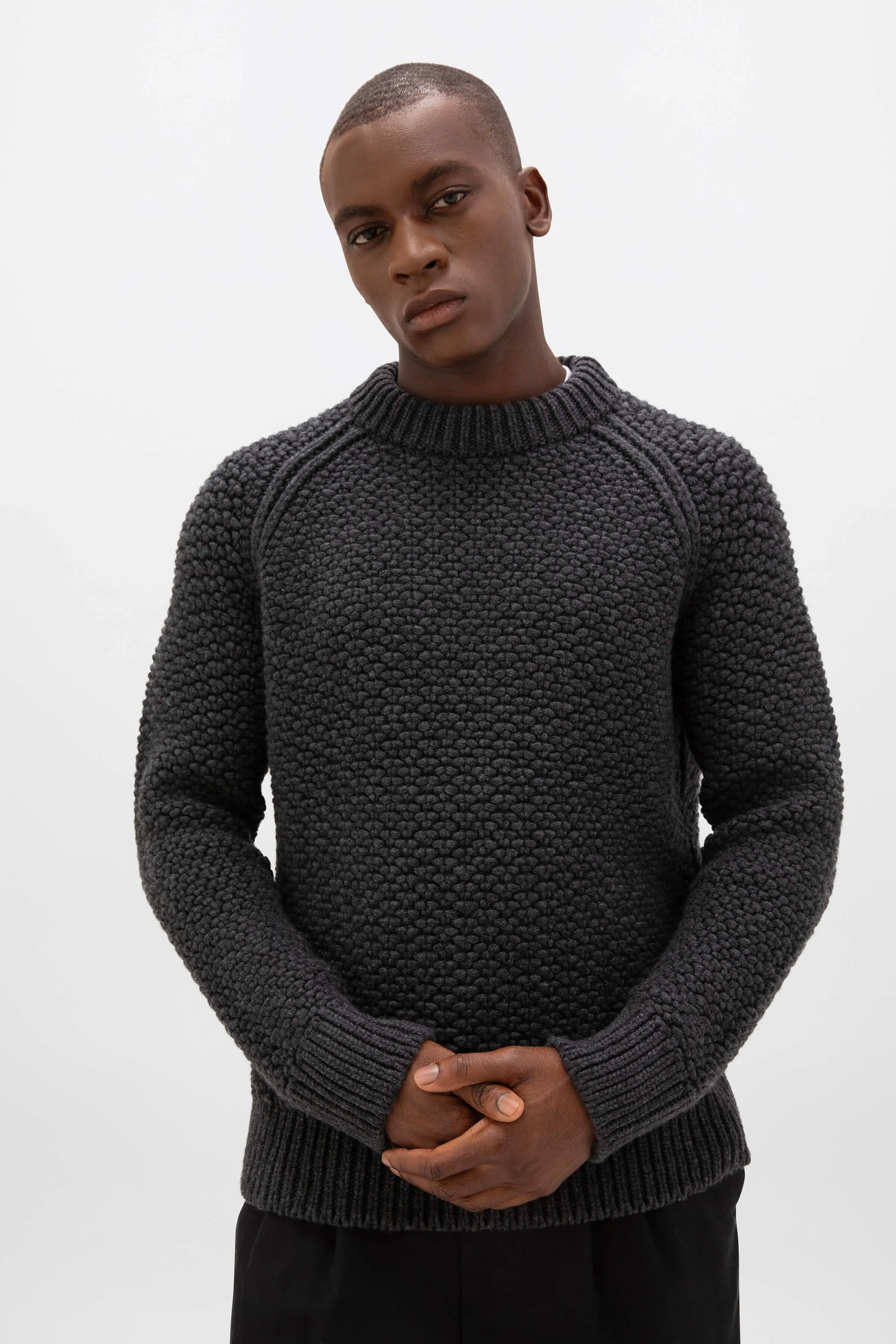 Textured Crew Neck Jumper