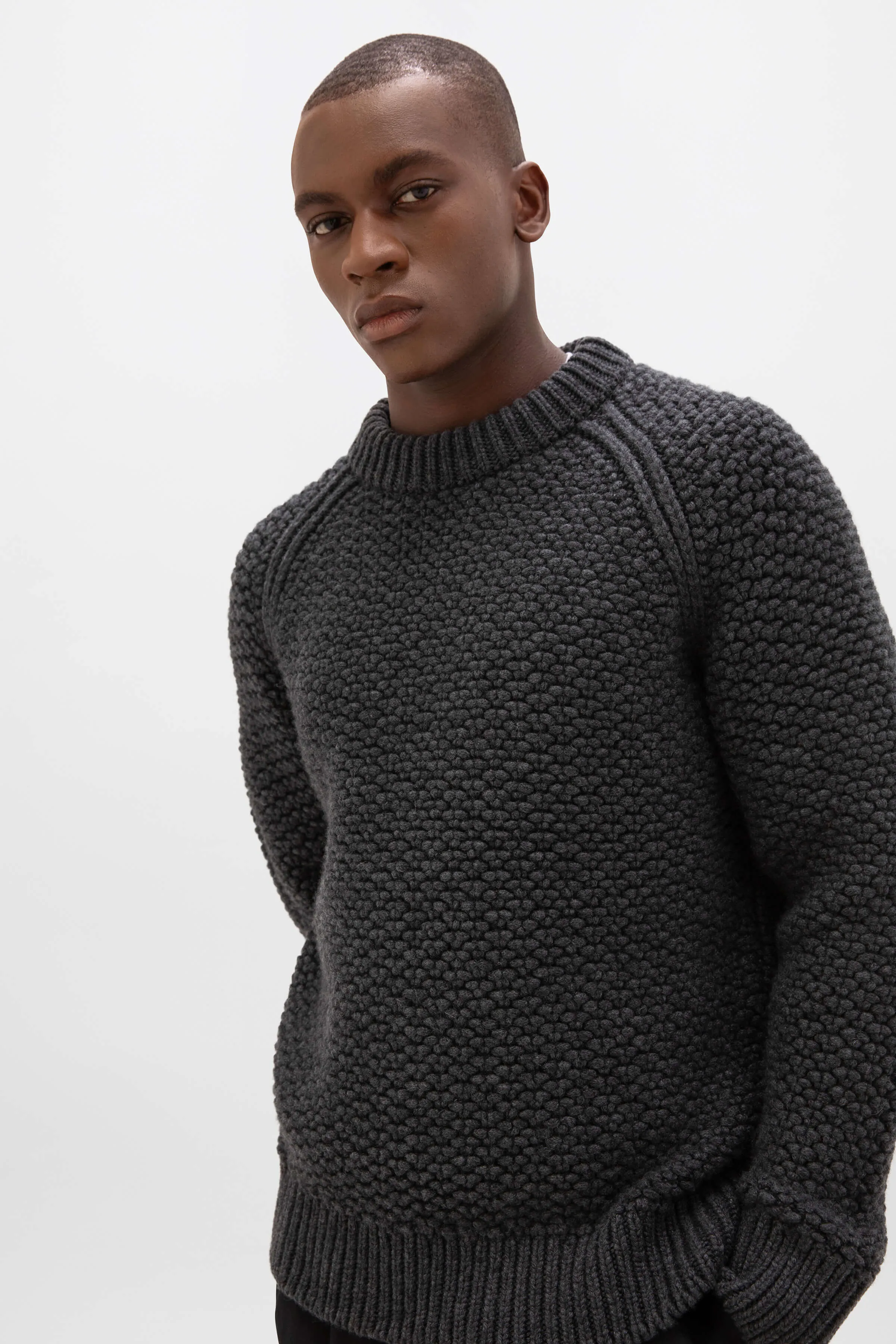 Textured Crew Neck Jumper