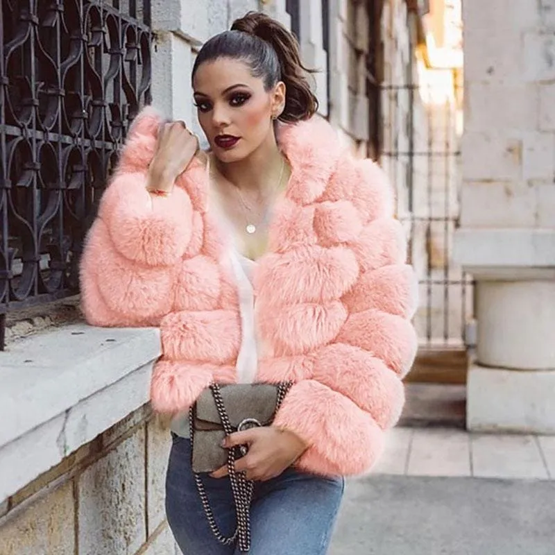 Women's Daily Winter Hooded Faux Fur Coat