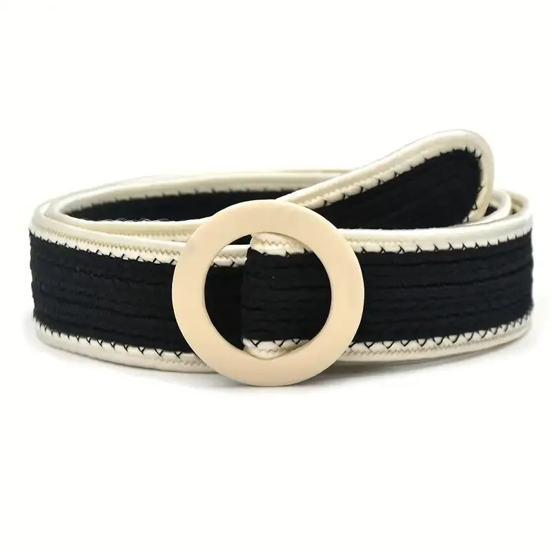 Woven Round Buckle Belt