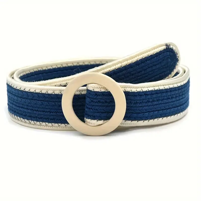 Woven Round Buckle Belt