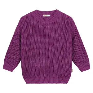 Yuki Kidswear Baby And Child Chunky Knitted Sweater Dahlia Purple