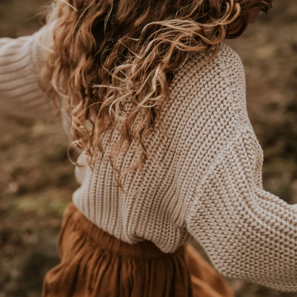 Yuki Kidswear Baby And Child Chunky Knitted Sweater Moon Cream